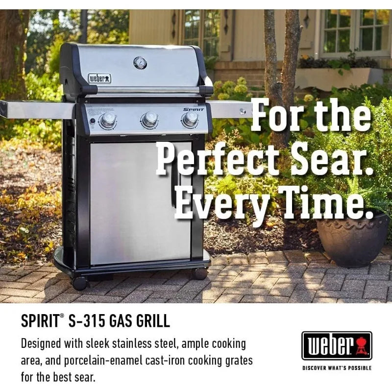 Spirit S-315 Liquid Propane Gas Grill, Stainless Steel   rattan  outdoor furniture  US(Origin)  muebles