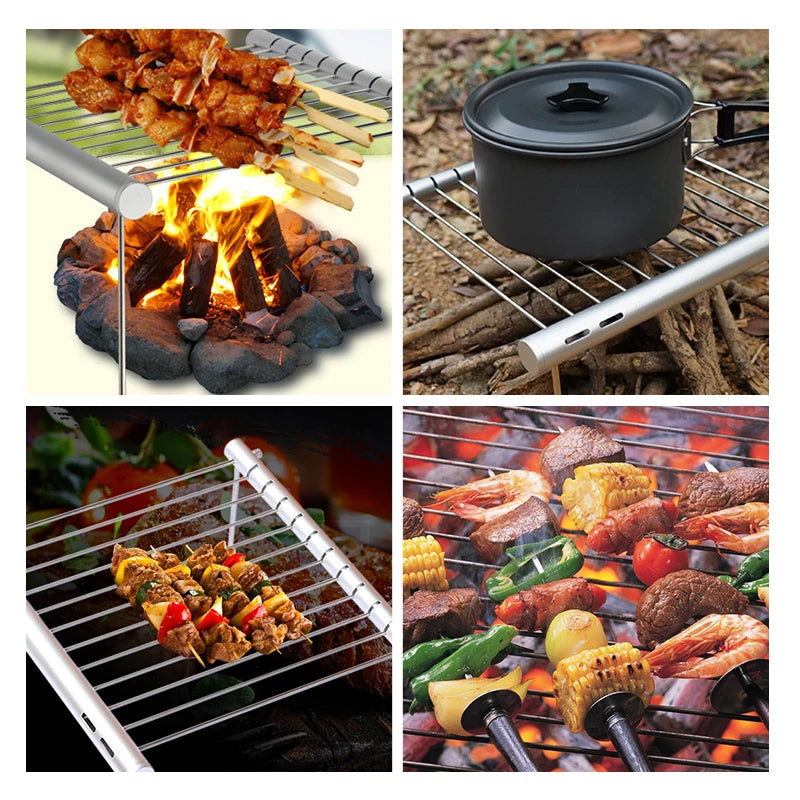 Portable Barbecue Grill Cooking Stainless Steel BBQ Grill Folding Mini BBQ Grill Home Park Picnic Outdoor Barbecue Accessories