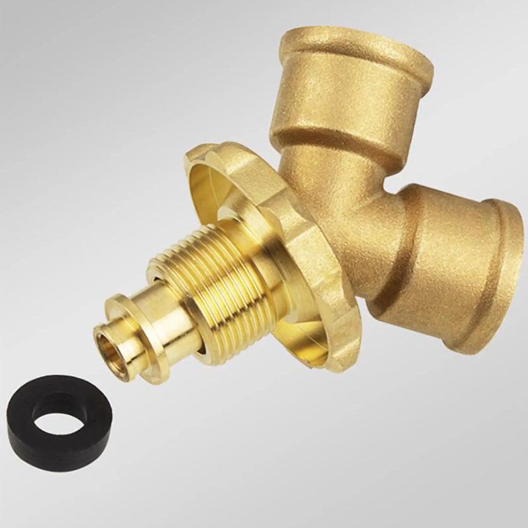 Propane Y Splitter Tee Adapter 1 in 2 Outlet Quick Connect Gas Tank Tee Adapter for Bbq Grills Camper Propane Appliances