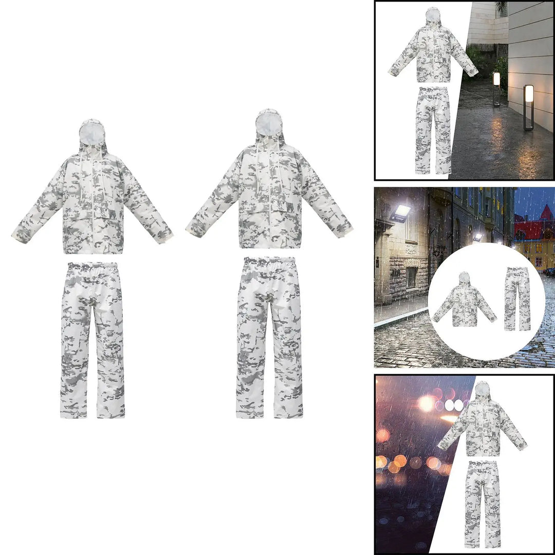 Rain Suit for Men Lightweight Hooded Jacket Workwear Outdoor Rain Coat