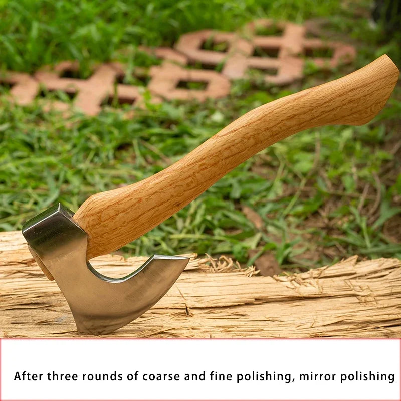 Manganese steel outdoor house hold wood outdoor camping chopping firewood self-defense hand axe, quenched hard axe