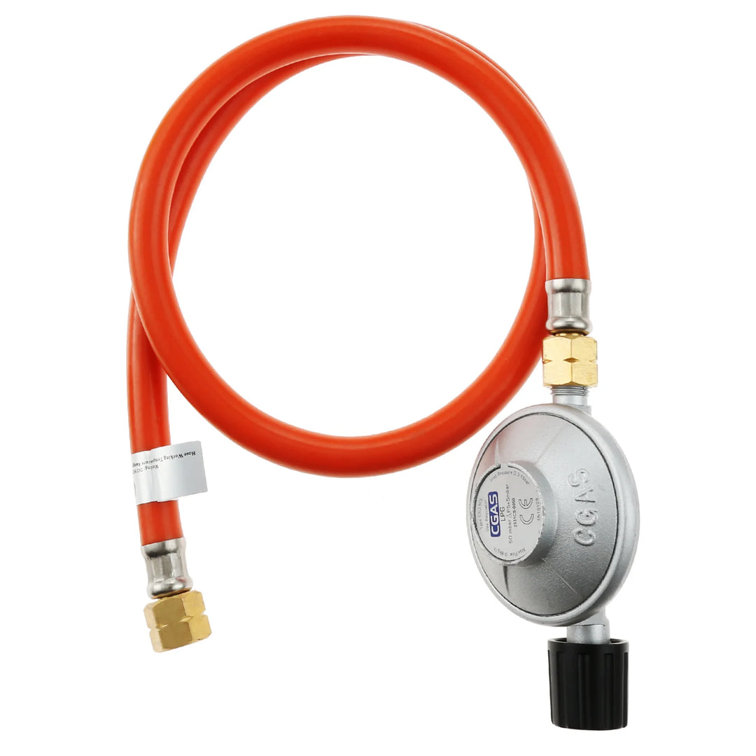 Outdoor Camping Stove and Grill Regulator with 31.5“ Hose G1/4" Left Thread Fit for 1LB Propane Bottle and Small Butane Cansiter