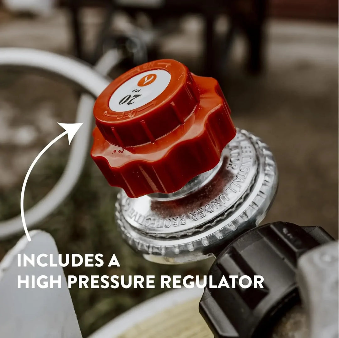 Portable Outdoor Cooker with High Pressure Steel Braided Hose Propane Burner Camp Stove