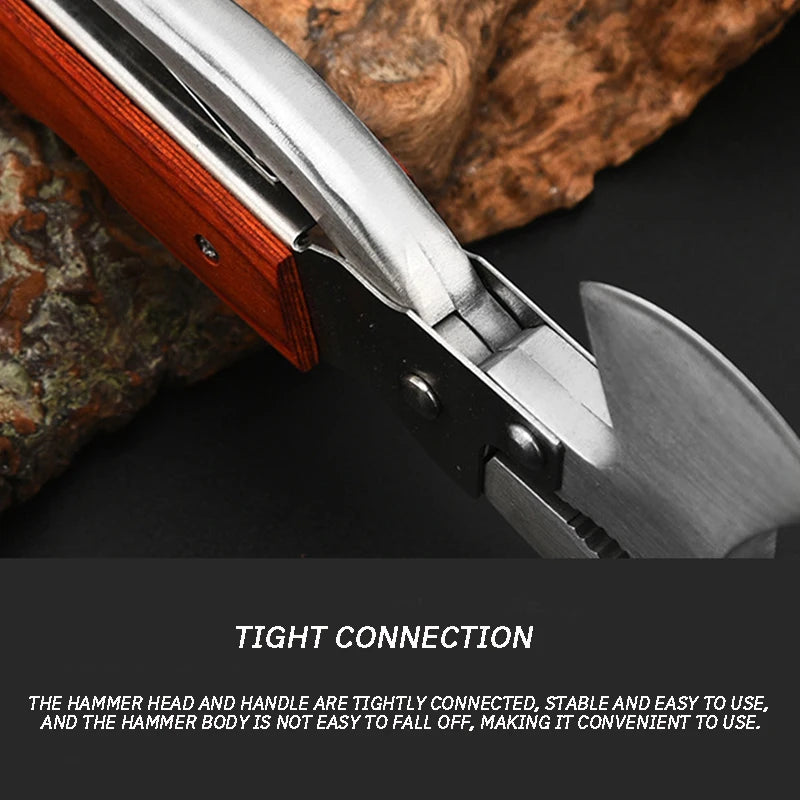 Painted wooden handle outdoor multi-function axe escape hammer car safety hammer car rescue hammer emergency kit special