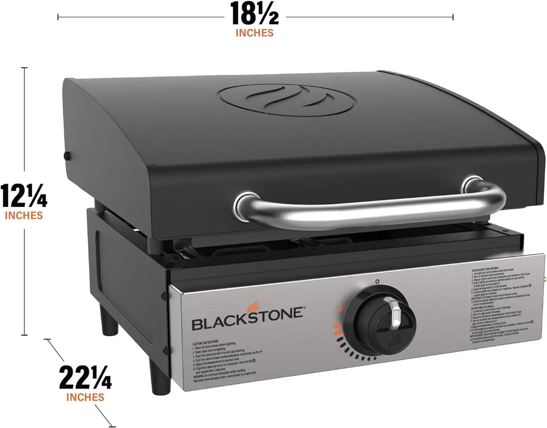Portable 17 Inch Tabletop Griddle Propane Gas Flat Top Griddle for Camping, Outdoor, RV Picnic, Tailgating, Stainless Steel