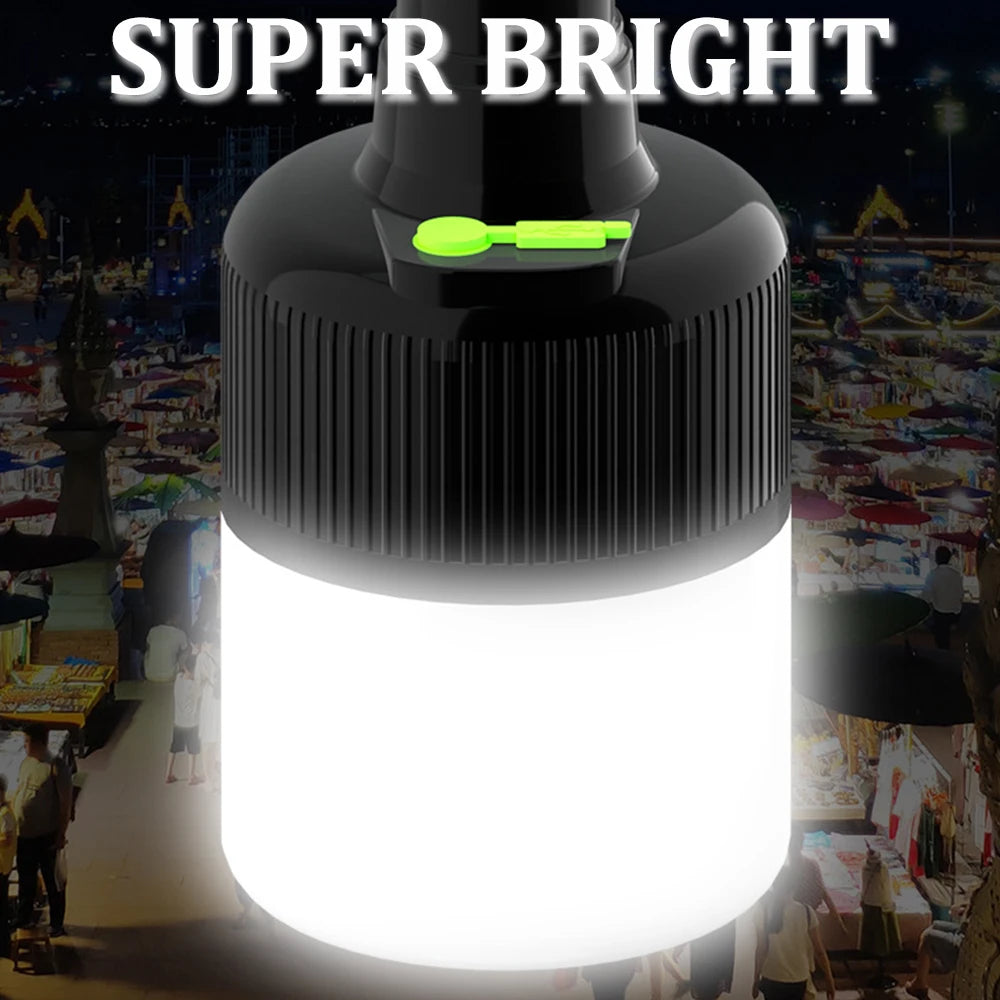 Super Bright Mobile LED Bulbs Camping Lamp Emergency Light Outdoor Night Maket Hanging Lamps USB Rechargeable Lanterna Fishing