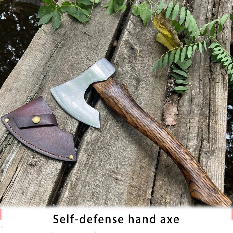 Manganese steel outdoor house hold wood outdoor camping chopping firewood self-defense hand axe, quenched hard axe