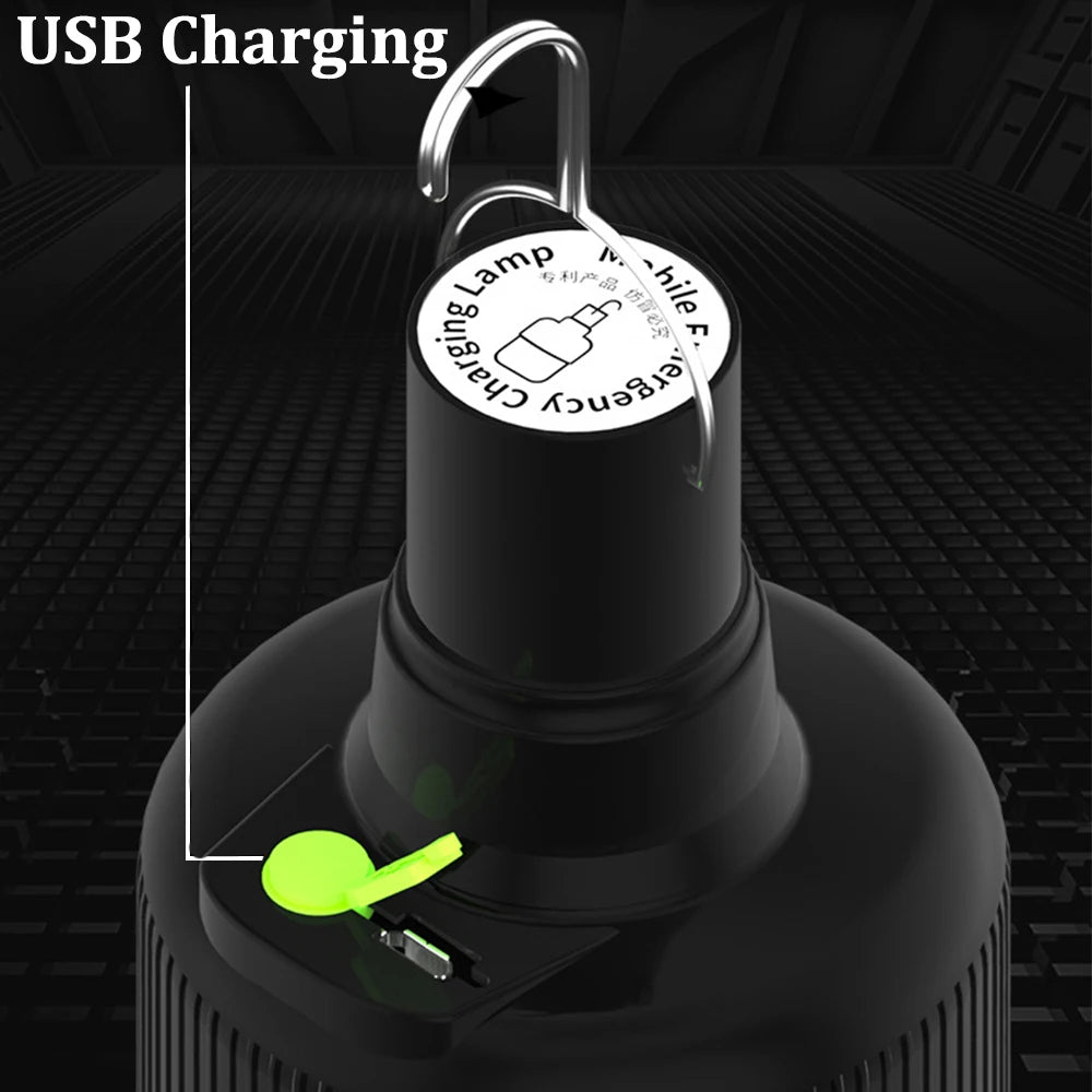 Super Bright Mobile LED Bulbs Camping Lamp Emergency Light Outdoor Night Maket Hanging Lamps USB Rechargeable Lanterna Fishing