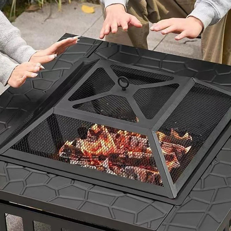 Outdoor Stove Bonfire Charcoal Barbecue Stove Heater Burner Brazier Bonfire Multifunctional Stove Table Camping Grill Tools