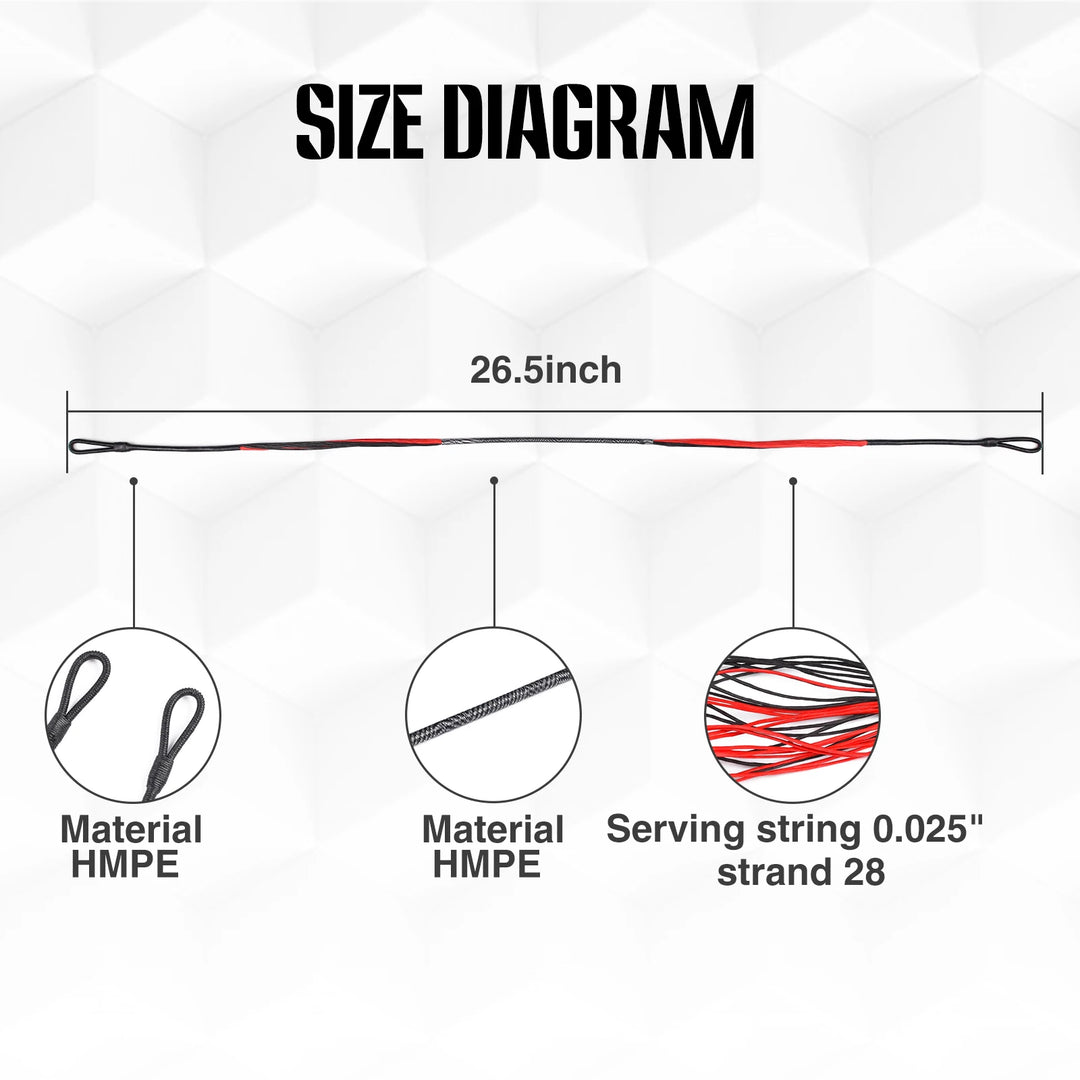 Crossbow String Archery Bow Replacement String HMPE 1600D Bowstring Material for Adder EK R9 and Others Crossbow Red/Green