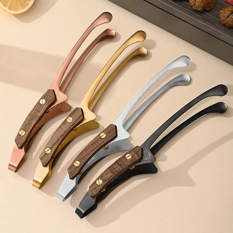 Grill Tongs Meat Cooking Utensils For BBQ Baking Silver Kitchen Accessories Camping Supplies Item Barbecue Clip