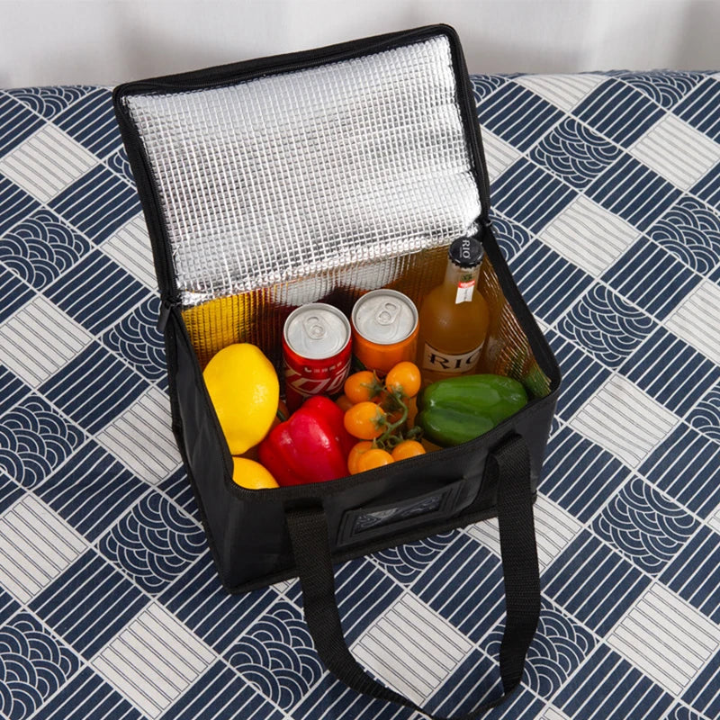 Insulated Thermal Cooler Bag Drink Storage Large Chilled Bags Cool Lunch Foods Lunch Box Zip Picnic Tin Foil Food panier repas