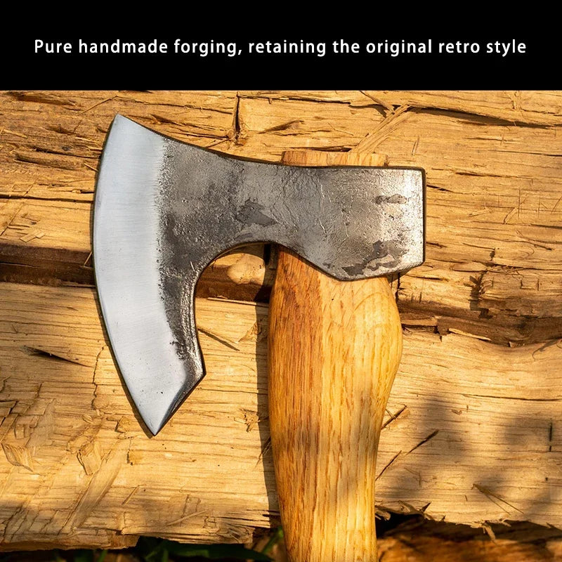 Manganese steel outdoor house hold wood outdoor camping chopping firewood self-defense hand axe, quenched hard axe
