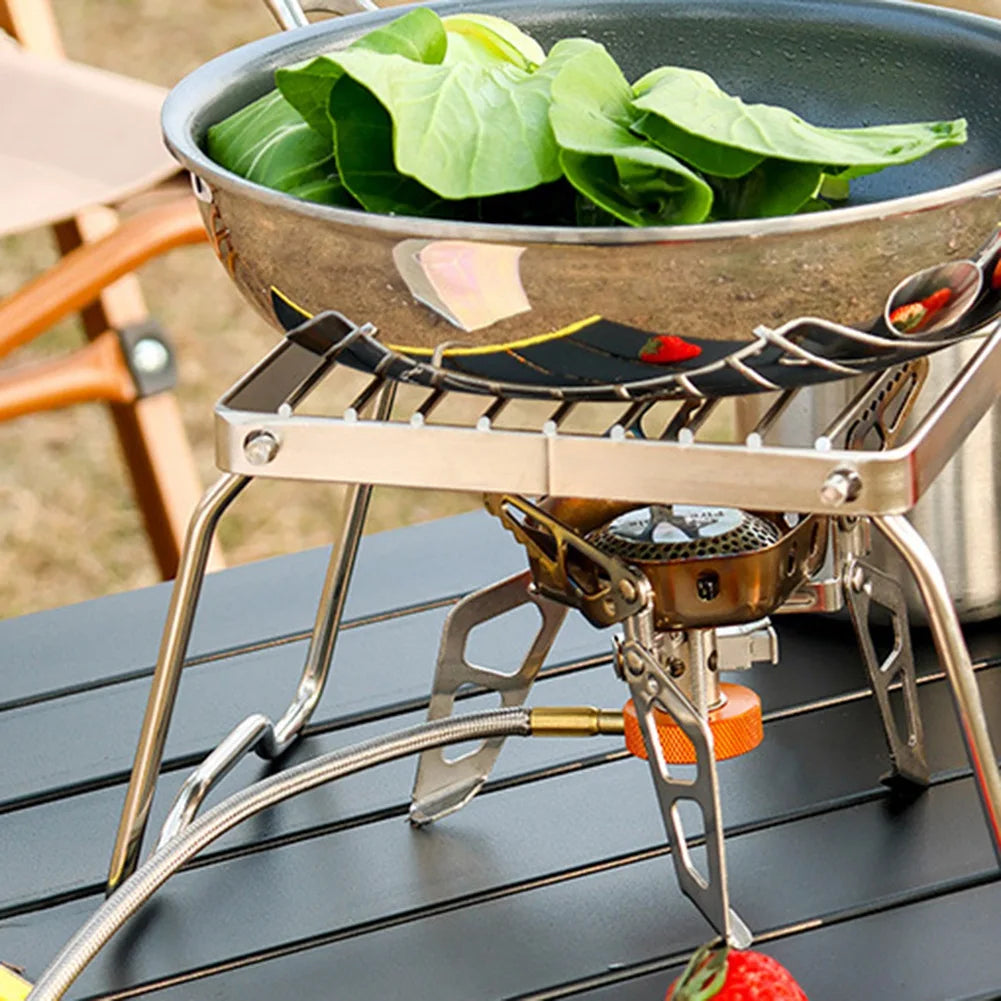 Multifunctional Folding Campfire Grill Portable Stainless Steel Camping Grill Outdoor Wood Stove Stand