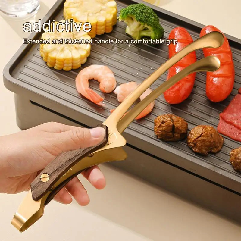 Grill Tongs Meat Cooking Utensils For BBQ Baking Silver Kitchen Accessories Camping Supplies Item Barbecue Clip