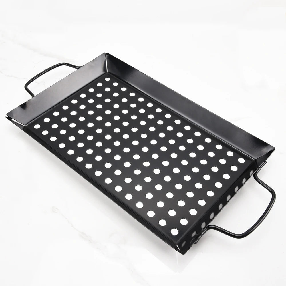 Portable Non-Stick Stainless Steel Barbecue Grill Charcoal Grill Plates Trays Home Park Picnic Outdoor Camping Stove Equipment