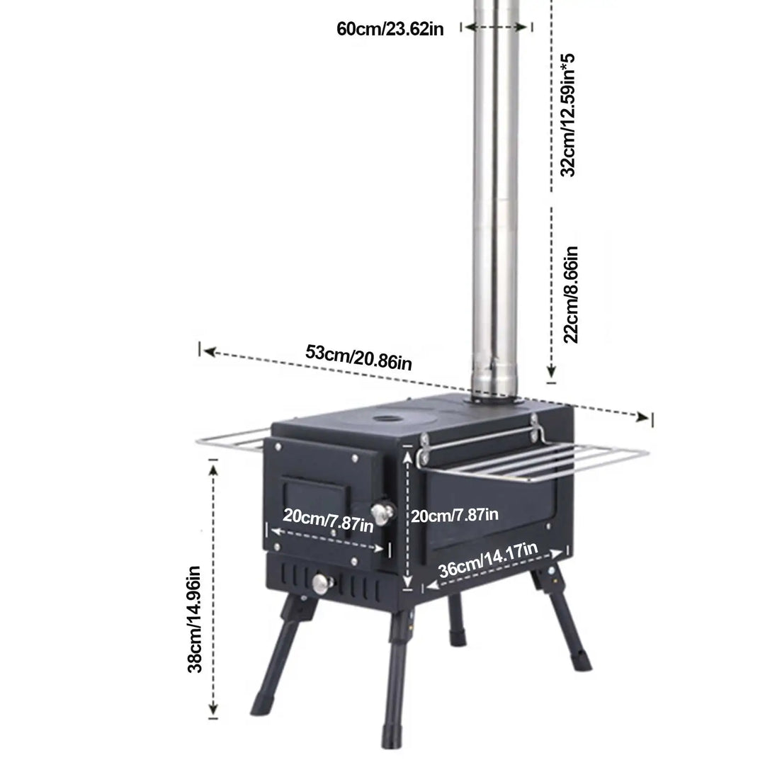 Tent Stove Camping Wood Stove Folding Stoves Fire Wood Heater For Winter Portable Barbecue Stove Grill For Camping Accessories