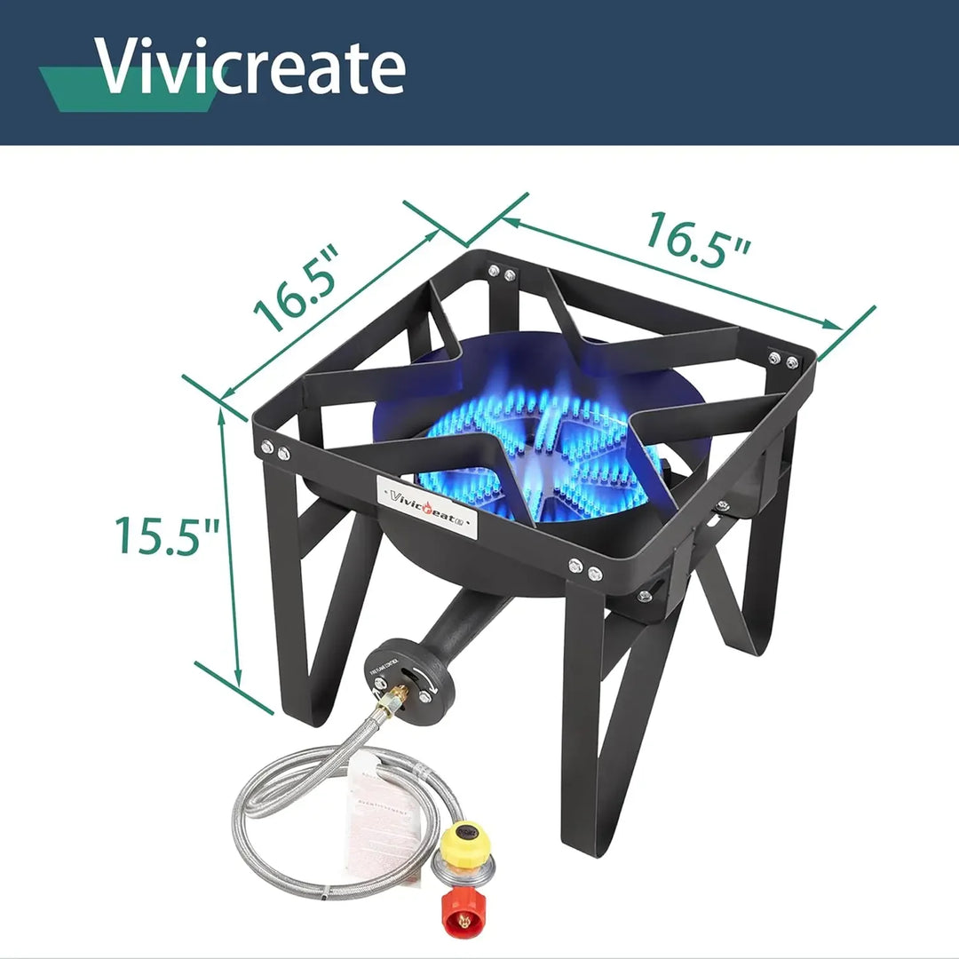 Propane Gas Stove 185000 BTU High Pressure Outdoor Camping Stove with Regulator Cast Iron Burner