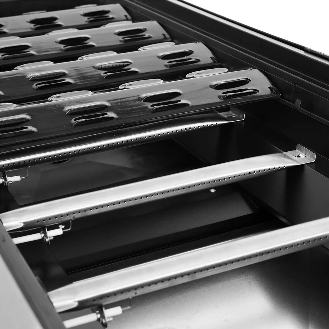8-Burner Gas Grill, 104,000 BTU Liquid Propane Grill, Independently Controlled Dual Systems, Outdoor Party or Back