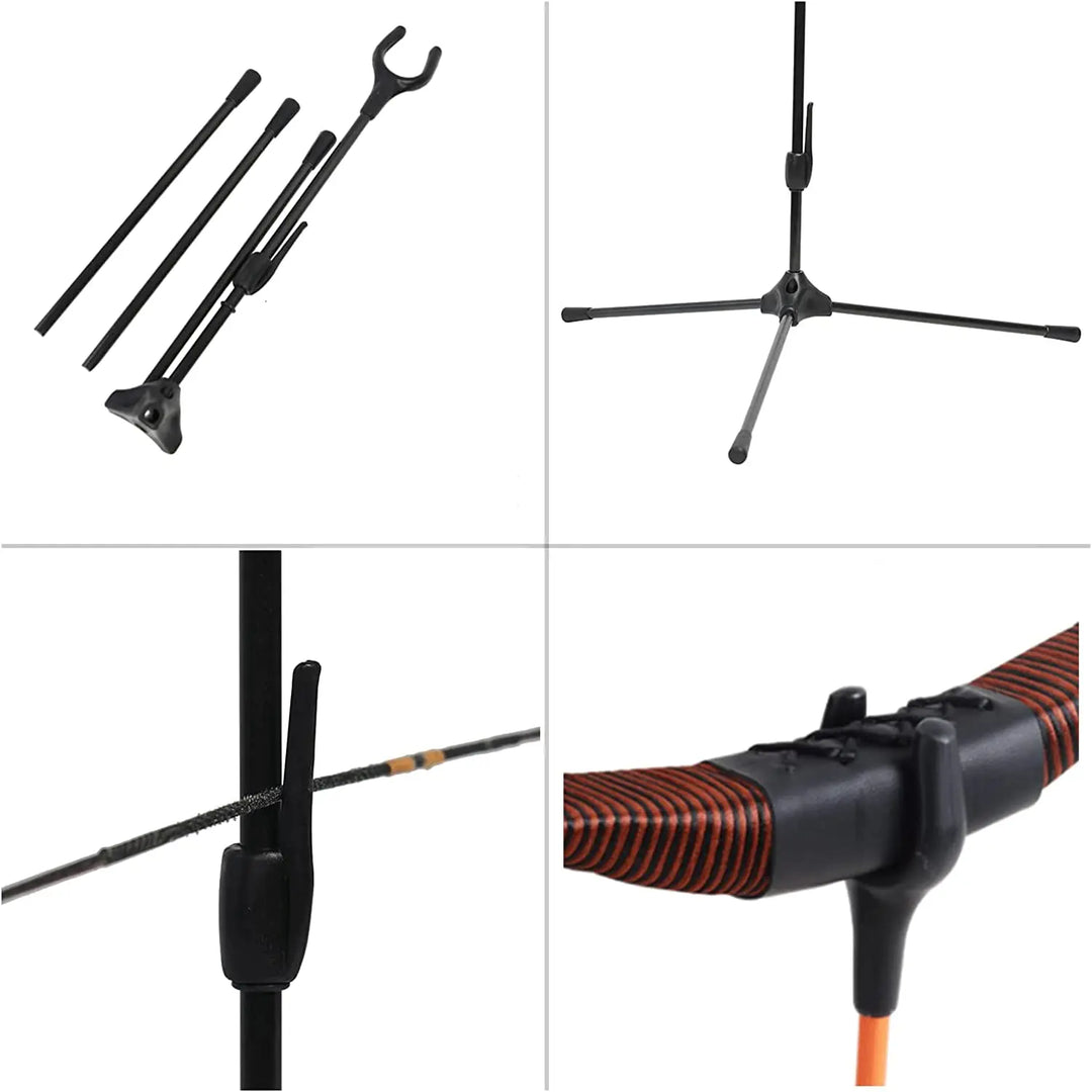 Archery Bow Stands - Portable Carbon Fiber Folding Recurve Compound Bow Support Stands Detachable Universal Archery Bow Holder R