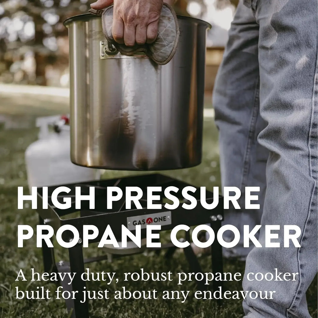Portable Outdoor Cooker with High Pressure Steel Braided Hose Propane Burner Camp Stove