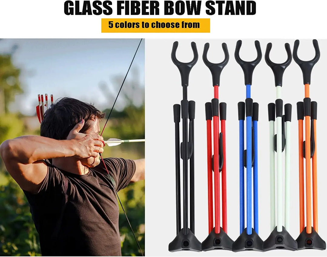 Archery Bow Stands - Portable Carbon Fiber Folding Recurve Compound Bow Support Stands Detachable Universal Archery Bow Holder R